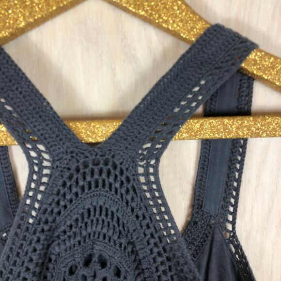 Athleta Asphalt Racerback Shiloh Crochet Knit Knee Length Casual Dress - Small - Picture 7 of 11